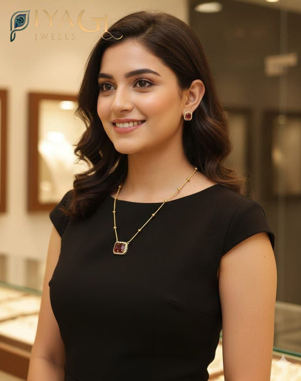 Gold finished cubic zirconia floral motif choker necklace and earring set for parties - PiyaGuJwells