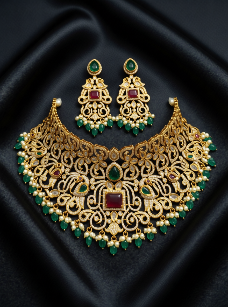 PC 2120 Premium Polish Exclusive Unique Design Choker Set | PiyaGuJwells