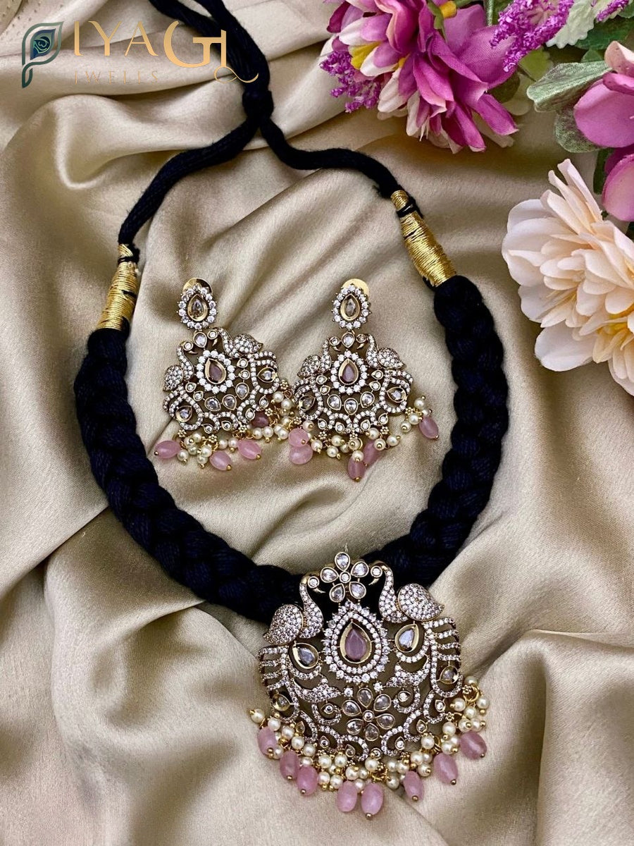 Multicolor Stone gold-tone choker necklace set for festive occasions - PiyaGuJwells