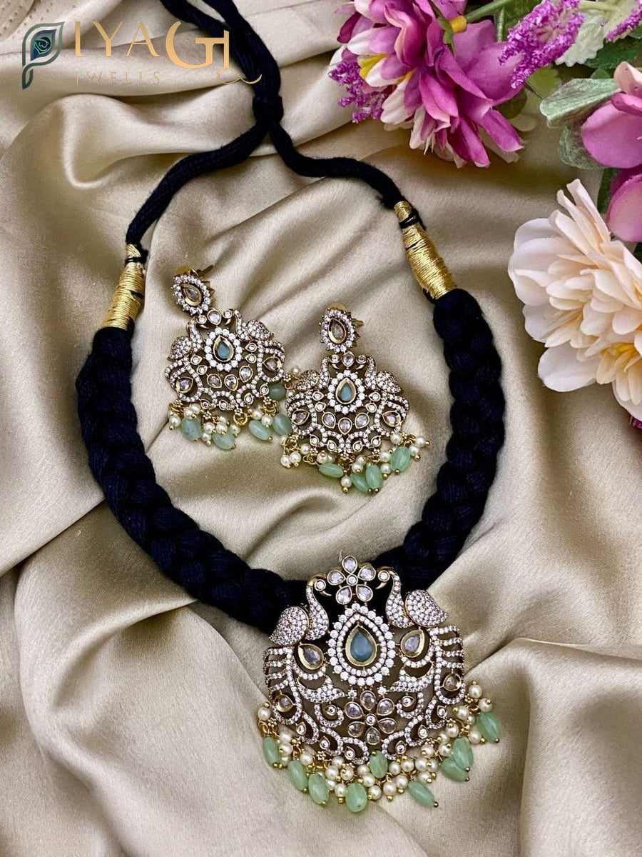 Multicolor Stone gold-tone choker necklace set for festive occasions - PiyaGuJwells