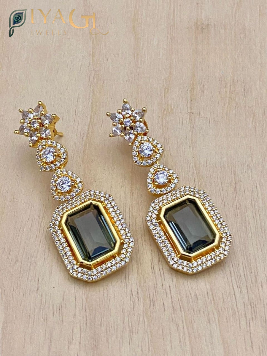 Gold tone chandbali earrings for a glamorous party look - PiyaGuJwells