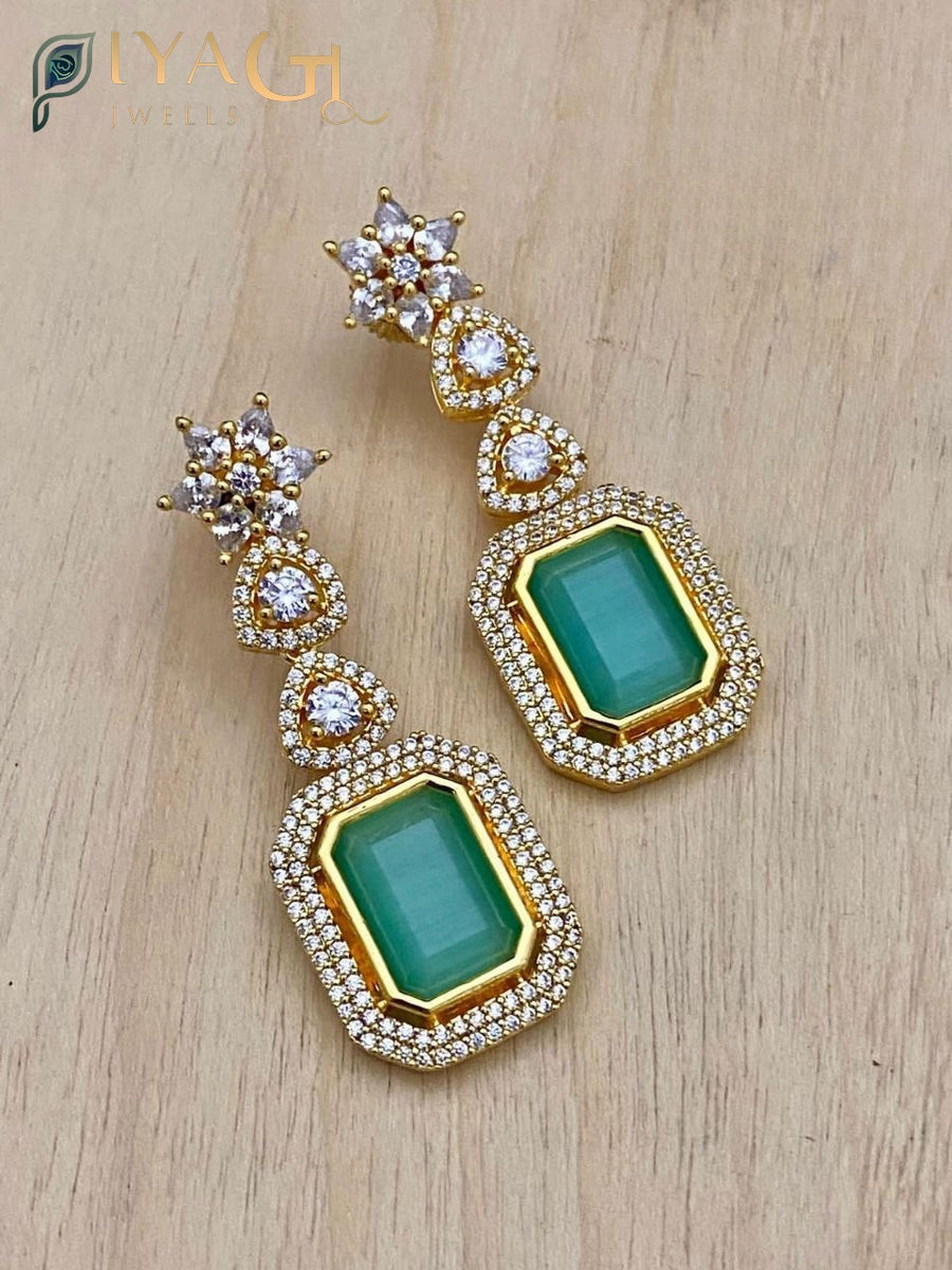 Gold tone chandbali earrings for a glamorous party look - PiyaGuJwells