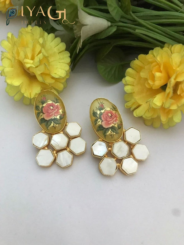 Multicolor Handmade fusion earrings with filigree work and ghungroo bells design details for festive occasions - PiyaGuJwells
