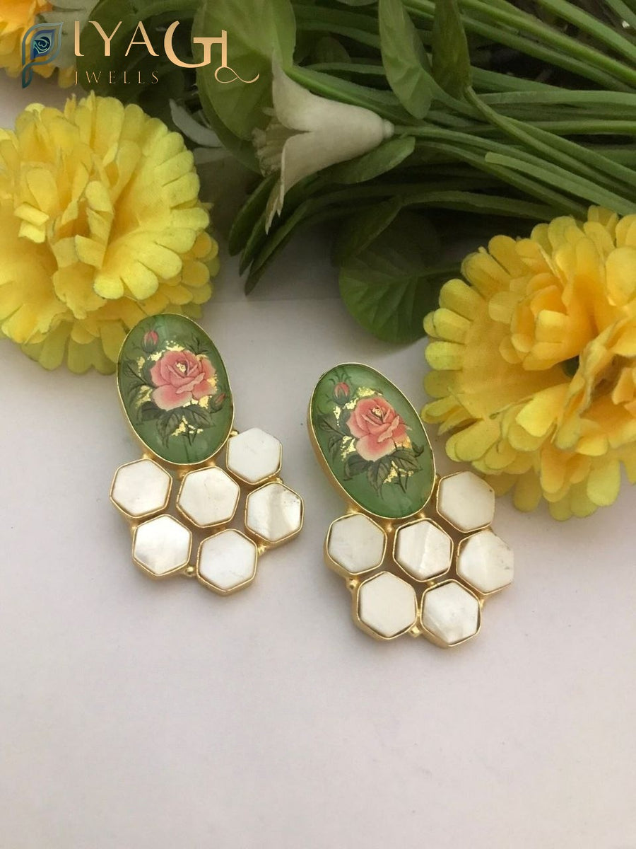 Multicolor Handmade fusion earrings with filigree work and ghungroo bells design details for festive occasions - PiyaGuJwells