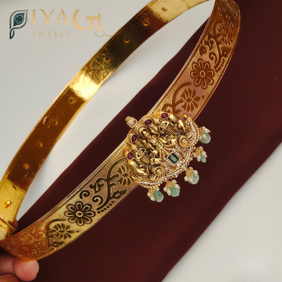 Gold tone multicolored stone Hip Belt for ethnic wear - PiyaGuJwells