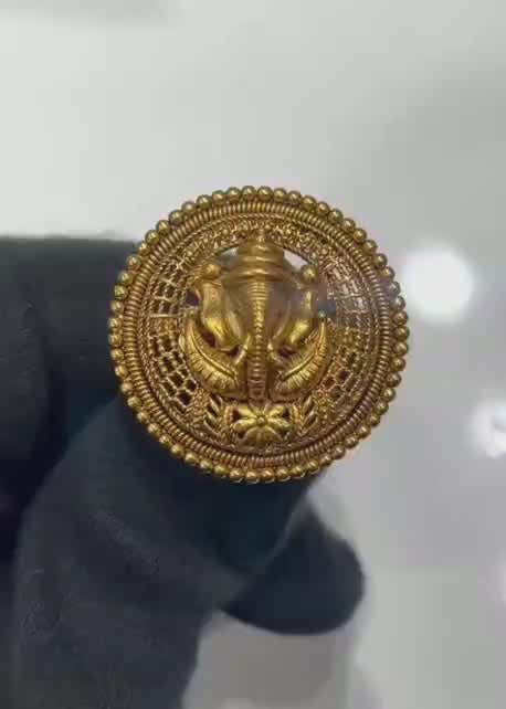 Gold Tone Ethnic Ring Artificial Jewellery | PiyaGuJwells