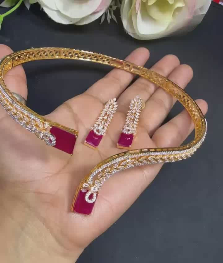 Red Green Stone Gold Tone Layered Bangles Set Artificial Jewellery | PiyaGuJwells